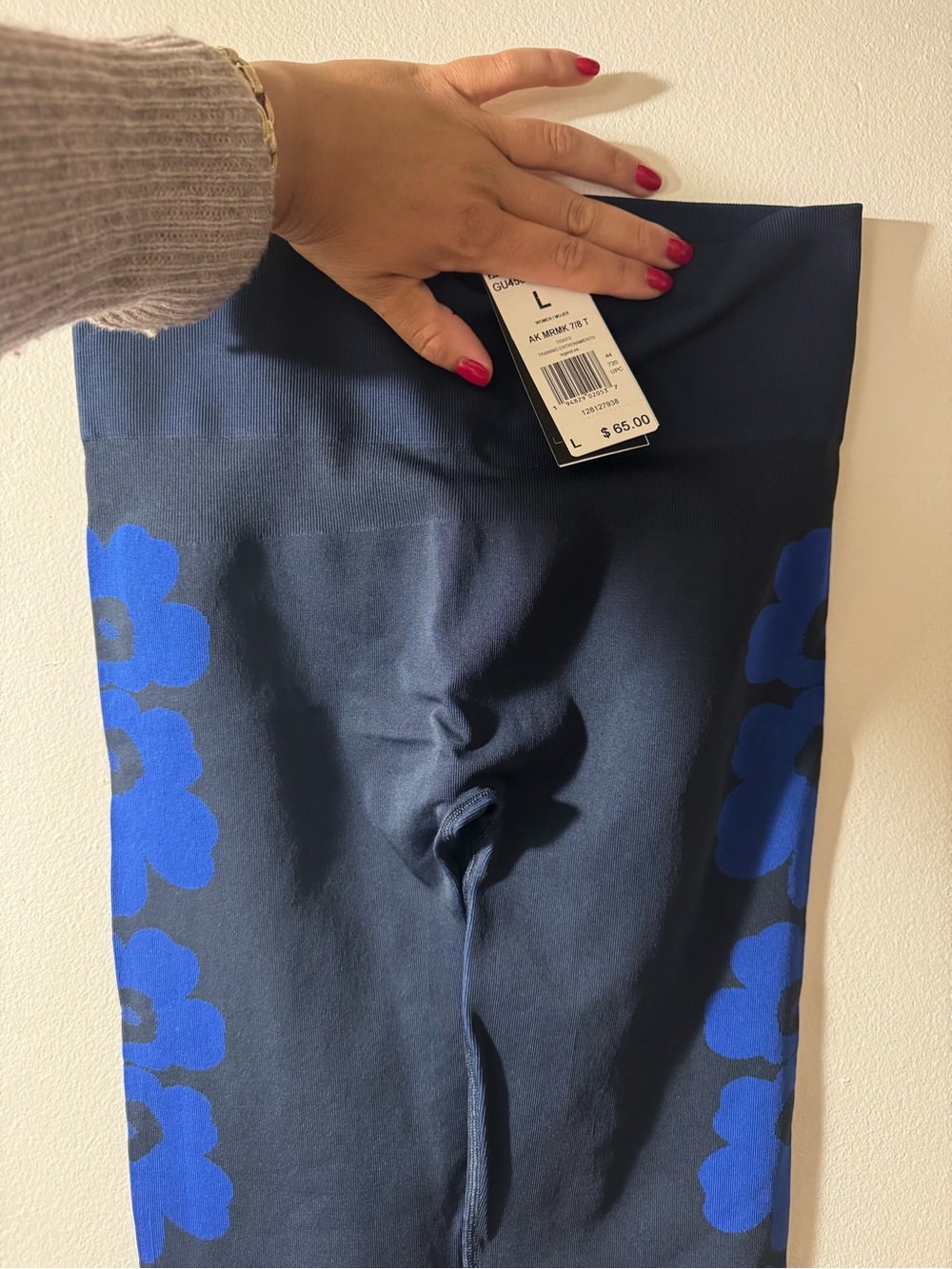 NWT ADIDAS Marimekko  Navy Floral High-Waist Leggings - Picture 8 of 12